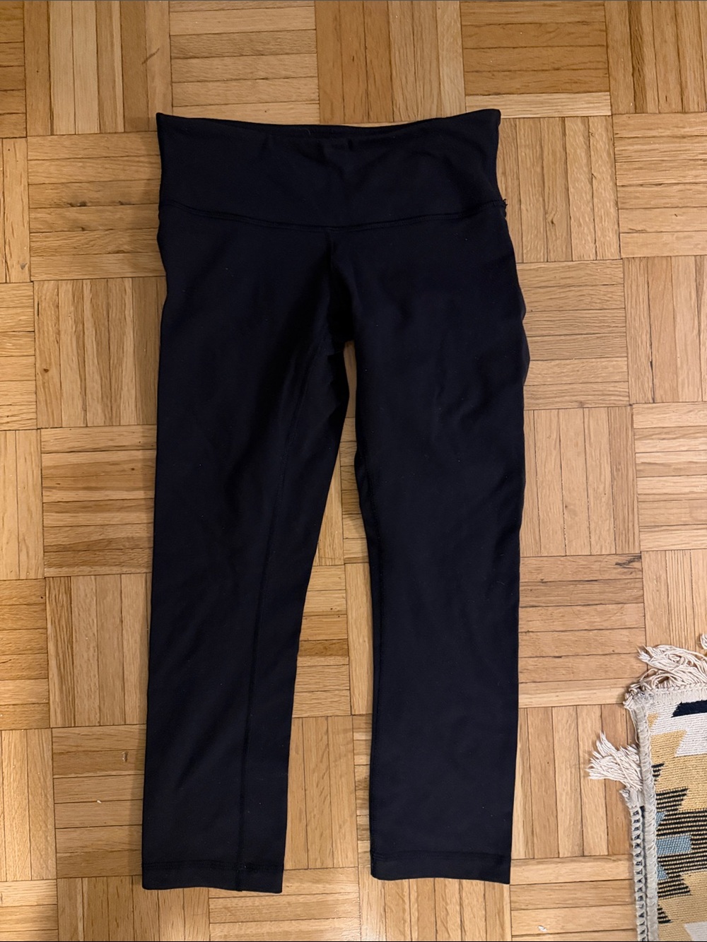 Black High-Rise Women’s Stretch Leggings Capri